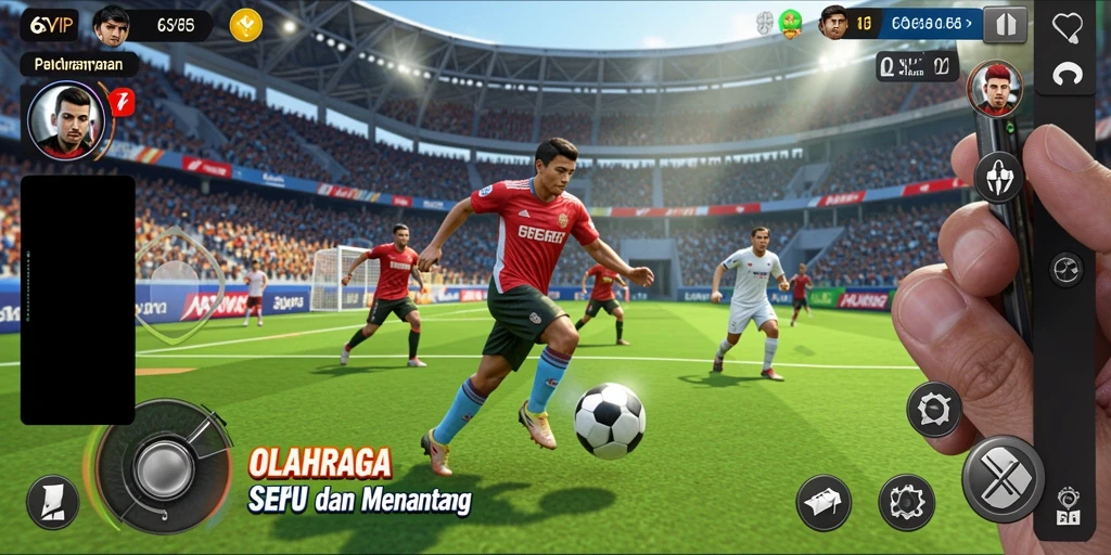 Screenshot utama 6SVIP menampilkan aksi pertandingan olahraga yang mendebarkan.