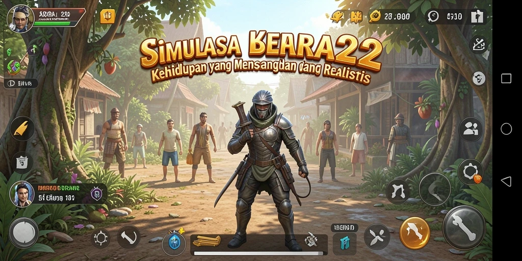 Screenshot BARA22 menunjukkan kehidupan karakter yang dinamis dalam dunia simulasi.