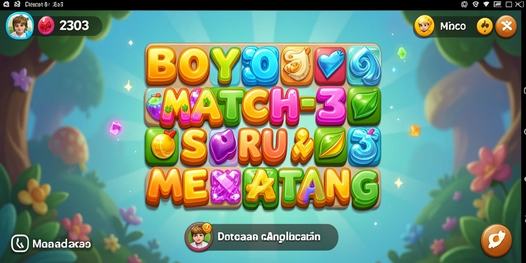 Tampilan gameplay seru dalam permainan Match-3 BOY303.