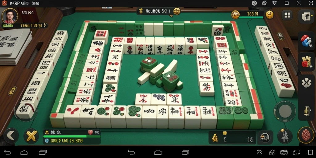 Tampilan menarik gameplay Mahjong dari KKRP dengan antarmuka yang menarik.