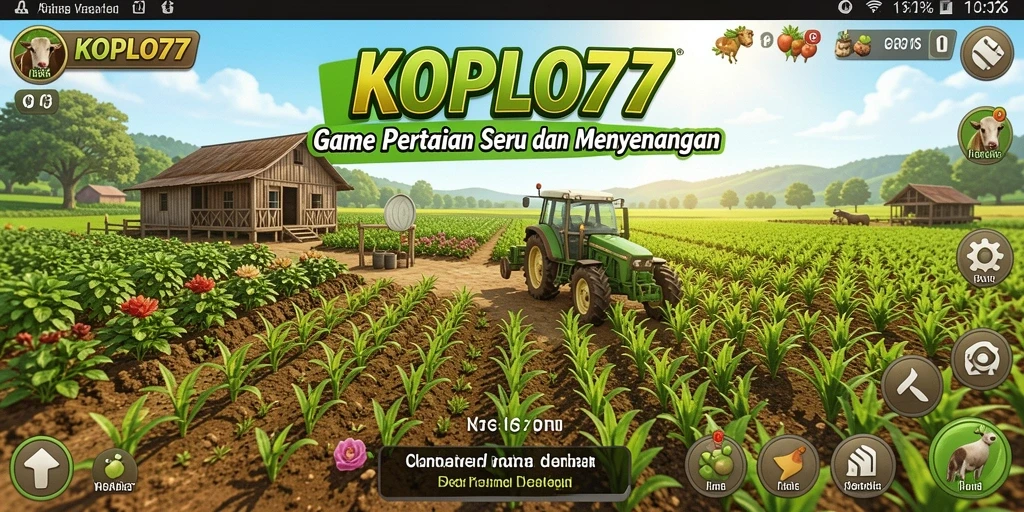 Gameplay seru KOPLO77 yang memperlihatkan pertanian yang produktif dan interaktif.