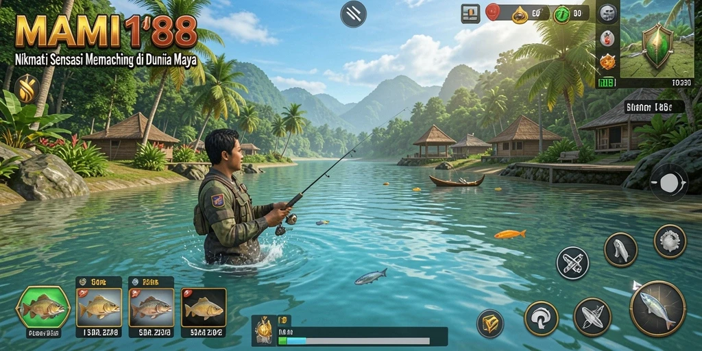 Tampilan gameplay menarik MAMI188 saat pemain menangkap ikan.