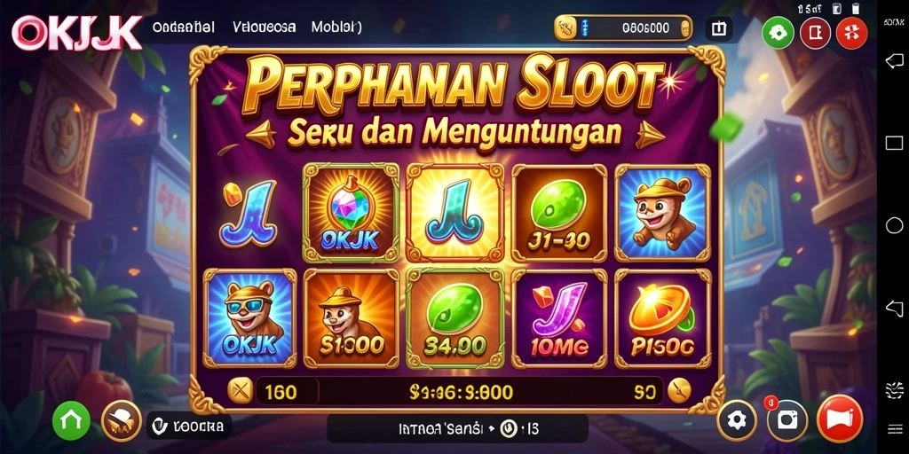 Screenshot gameplay OKJK menunjukkan momen seru permainan Slot.