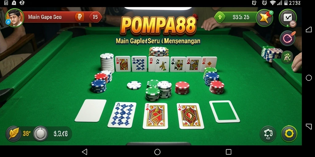 Tampilan gameplay POMPA88 dengan suasana Gaple yang seru.