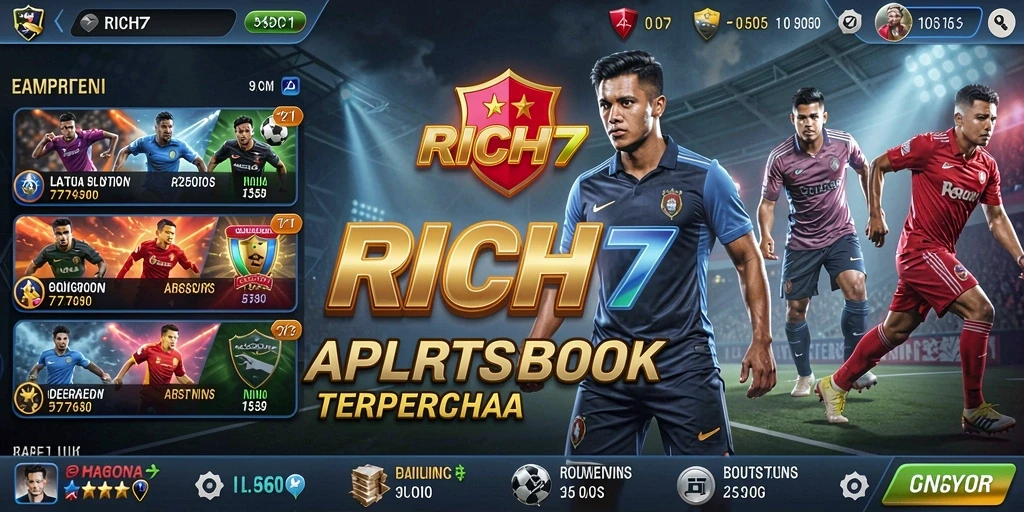 Tampilan menarik dari aplikasi RICH7 dengan tampilan taruhan olahraga.