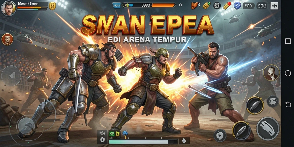 Screenshot gameplay S80 menampilkan pertarungan yang mendebarkan dengan karakter unik.