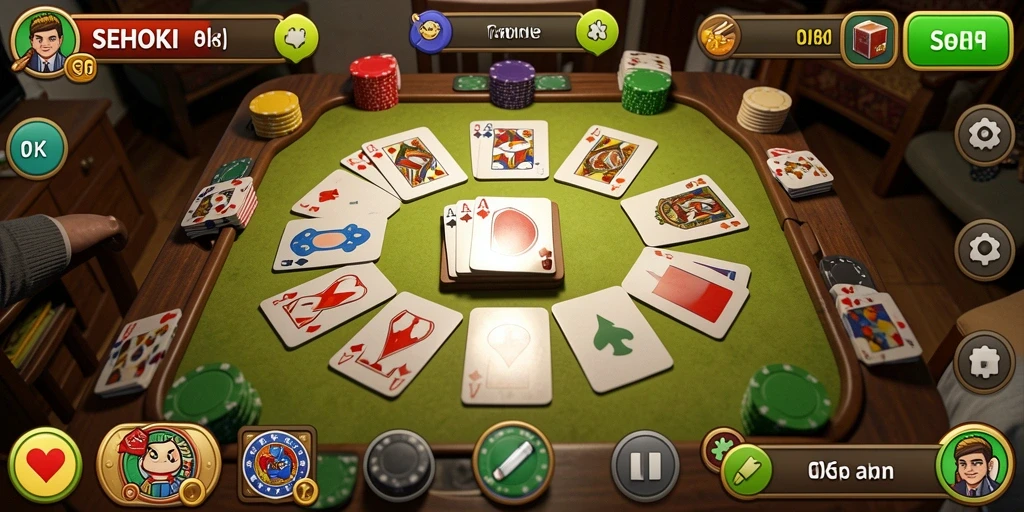 Tampilan gameplay SEHOKI yang seru dan menarik saat bermain Gaple.