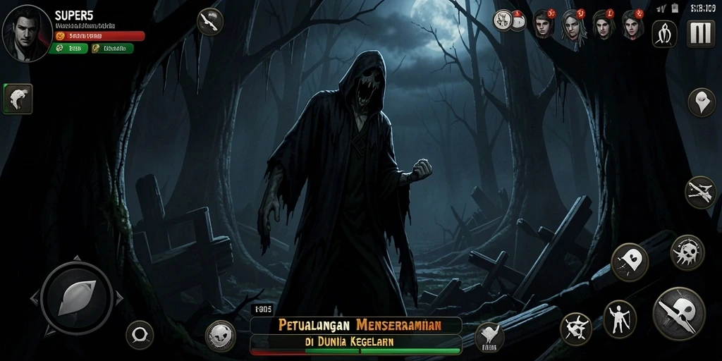 Gameplay mendebarkan di dunia horor SUPER5.