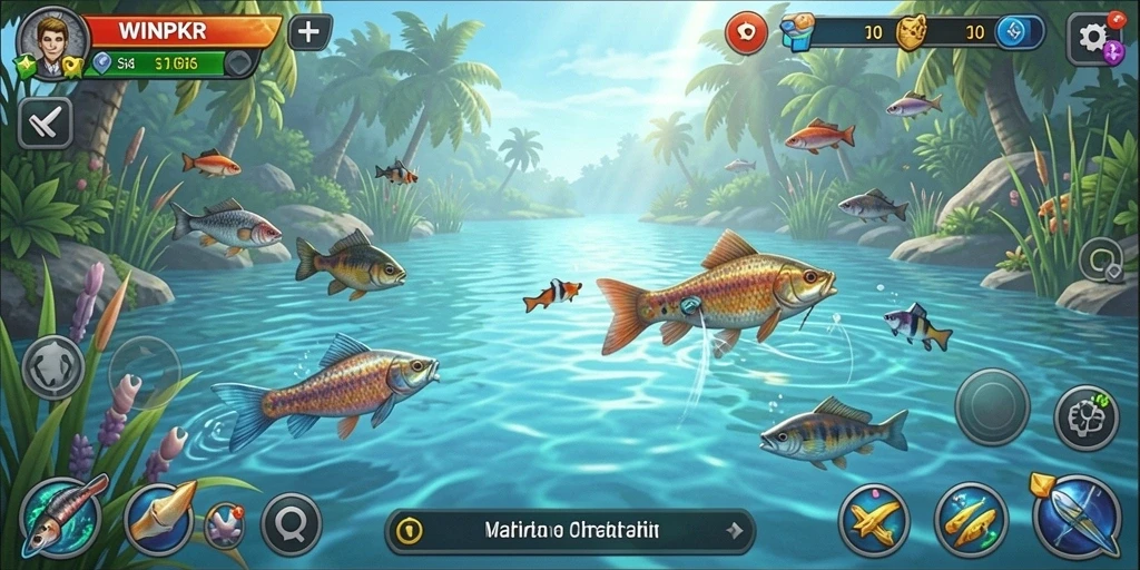 Tampilan menakjubkan dari gameplay memancing di WINPKR.