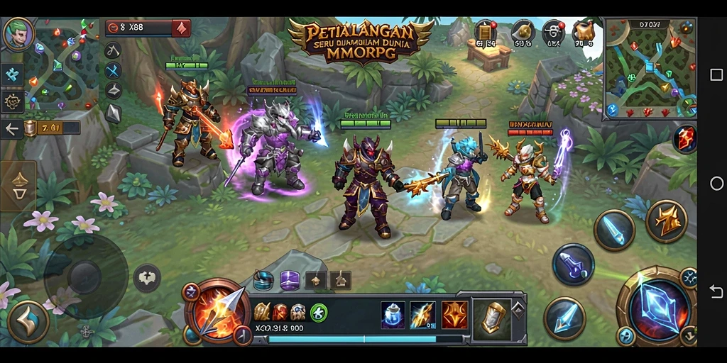 Tampilan gameplay MMORPG yang penuh aksi dan petualangan seru.